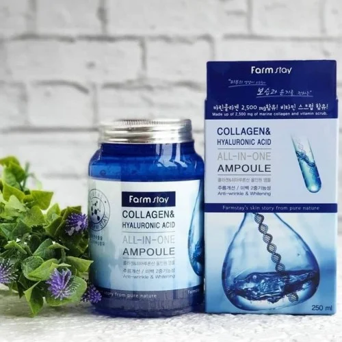 FARM STAY Collagen & Hyaluronic Acid All In One Ampoule 250ML FARM STAY Collagen & Hyaluronic Acid All In One Ampoule 250ML