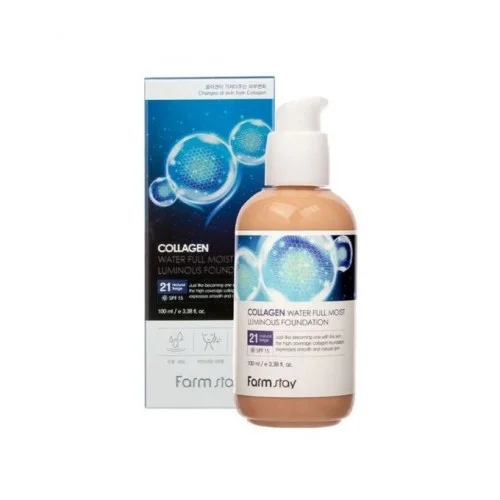 Farm Stay Collagen Water Full Moist Luminous Foundation - 100Ml #21 Natural Beige Farm Stay Collagen Water Full Moist Luminous Foundation - 100Ml #21 Natural Beige