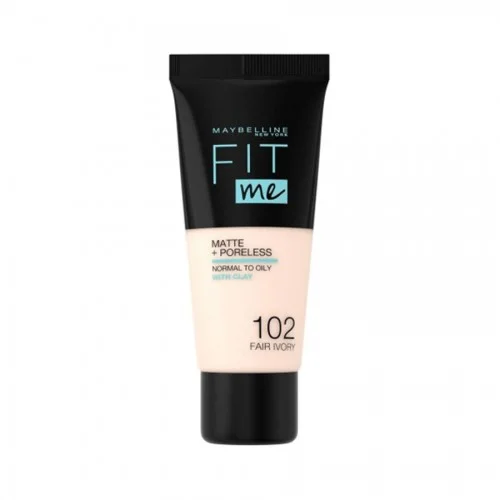 Maybelline Fit Me Matte & Poreless Foundation 102 Fair Ivory Maybelline Fit Me Matte & Poreless Foundation 102 Fair Ivory
