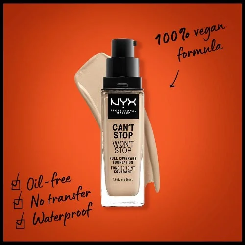 Nyx CanT Stop WonT Stop Full Coverage Foundation 6.5 Nude 30 Ml Nyx CanT Stop WonT Stop Full Coverage Foundation 6.5 Nude 30 Ml