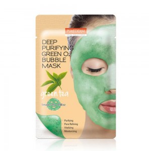 Purederm Deep Purifying Green O2 Bubble Mask - Green Tea 1Pcs