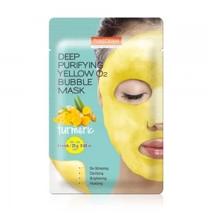 Purederm Deep Purifying Yellow O2 Bubble Mask - Turmeric 1Pcs