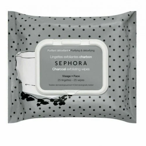 Sephora Cleansing & Gentle Exfoliating Wipes CHARCOAL 25xWipes